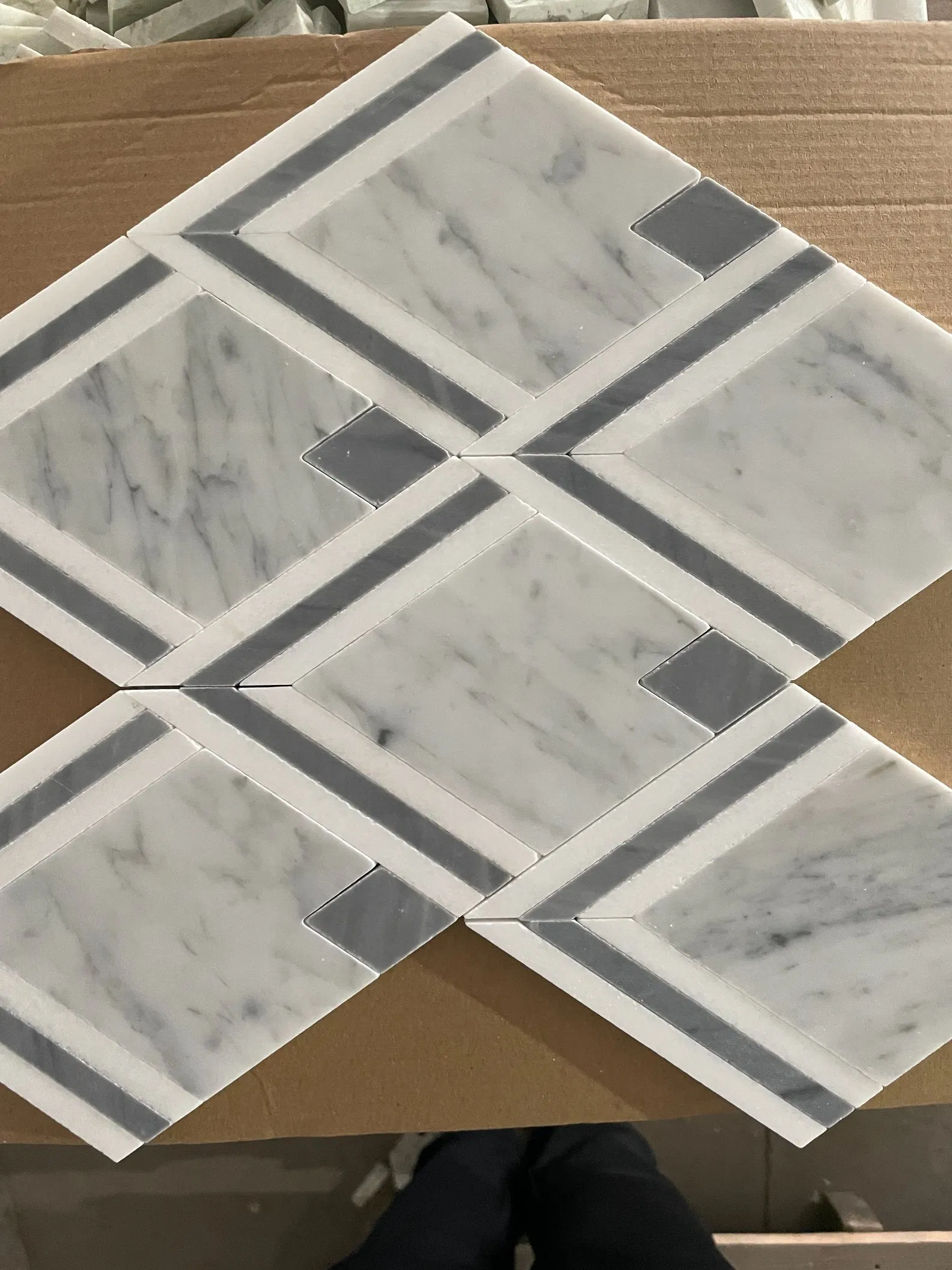 Natural stone Crystal/Carrara White Grey Marble Mosaic for Indoor/Interior Floor Wall Ceiling