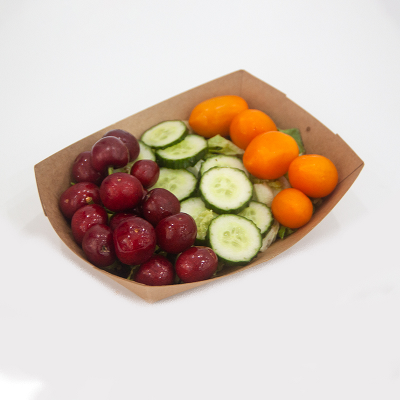 Durable Fast Food Kraft Container: Disposable Paper Snack Serving Tray