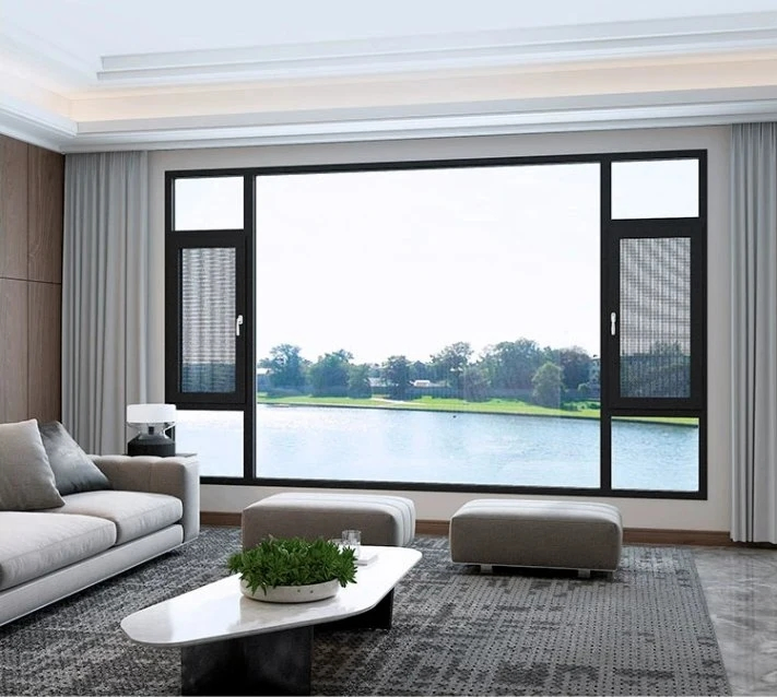 Energy Efficient Double Glazed Casement Window Hurricane Proof High Impact Push out Aluminium Swing Windows