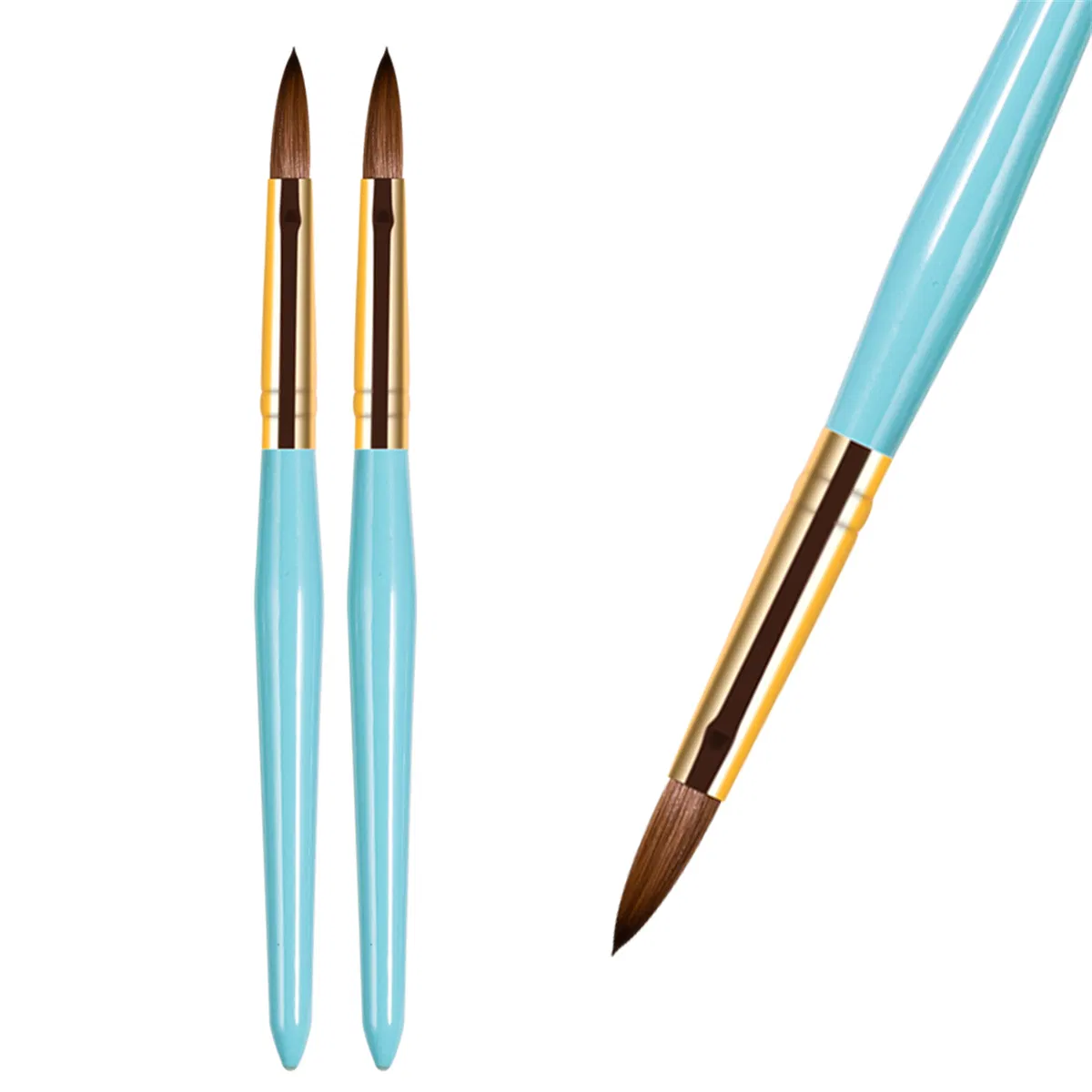 New Design Personalized Nail Brush 100% Kolinsky Wooden Custom #2- #22 Nail Acrylic Art Brush