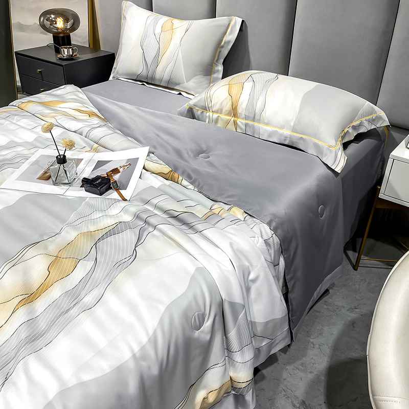 Wholesale T Encel Bedding Set Home Textile Gold Comforter Sets Bedding Luxury Embroidery Bedding Set