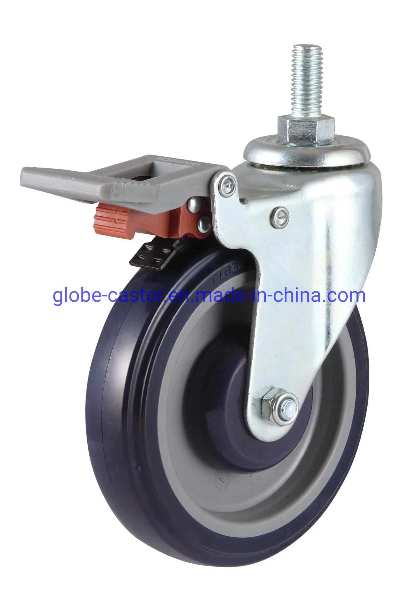 3-5 Inch Medium Light Duty PU/TPR Supermarket Caster /Stem/ Bole Hole Types Trolley Wheel