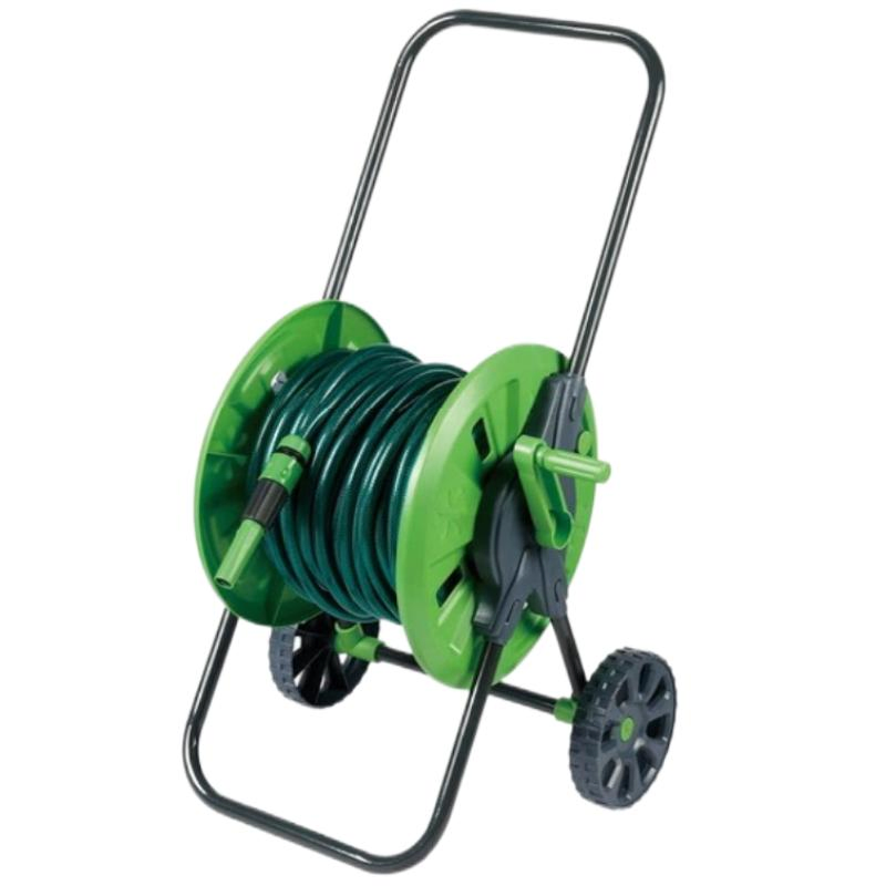 Folding Handle Adjustable Hose Reel Cart Garden Sprinkler