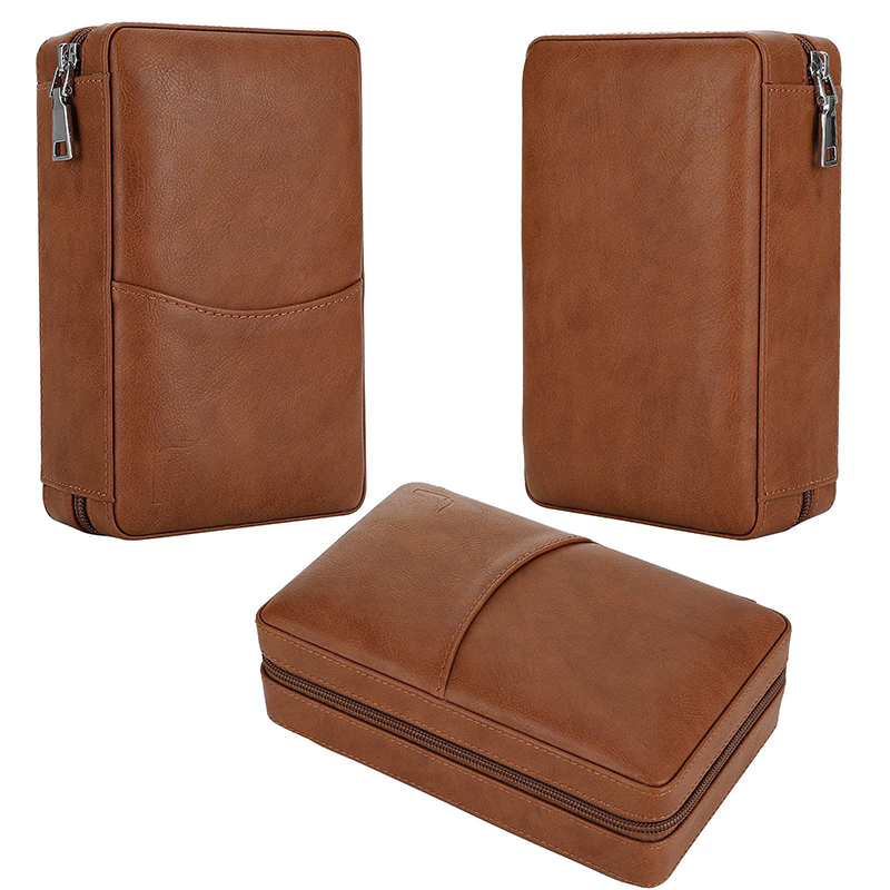 Ea338 Wholesale Smoking Humidity Cigarette Wooden for Cutter Lighter Custom Humidor Boxes Display Smoke Humble Cedar Empty Leather Cigar Box