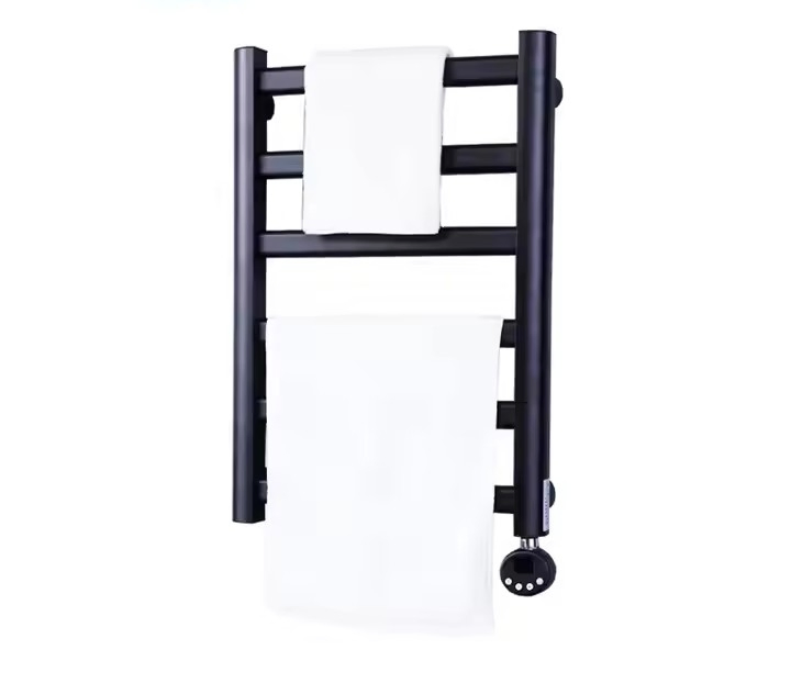 Premium Black Electric Heated Towel Rail for Cozy Bathrooms