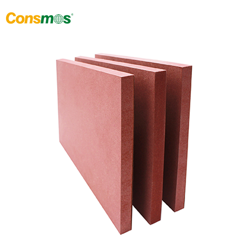 Consmos 1220X2440mm 12mm 15mm 18mm Furniture Grade Waterproof Fire Resistant Red Raw Plain MDF Board for Furniture and Decoration