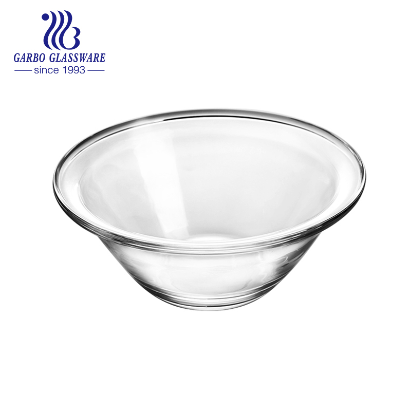 Decorative Tableware Cheap Round Clear Glass Salad Bowl for Fruit Ice Cream