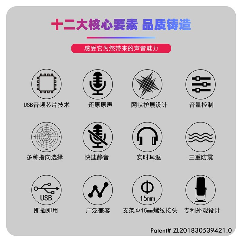 Smart Directional Real-Time Monitoring Professional Broadcaster Microphone Sf-900