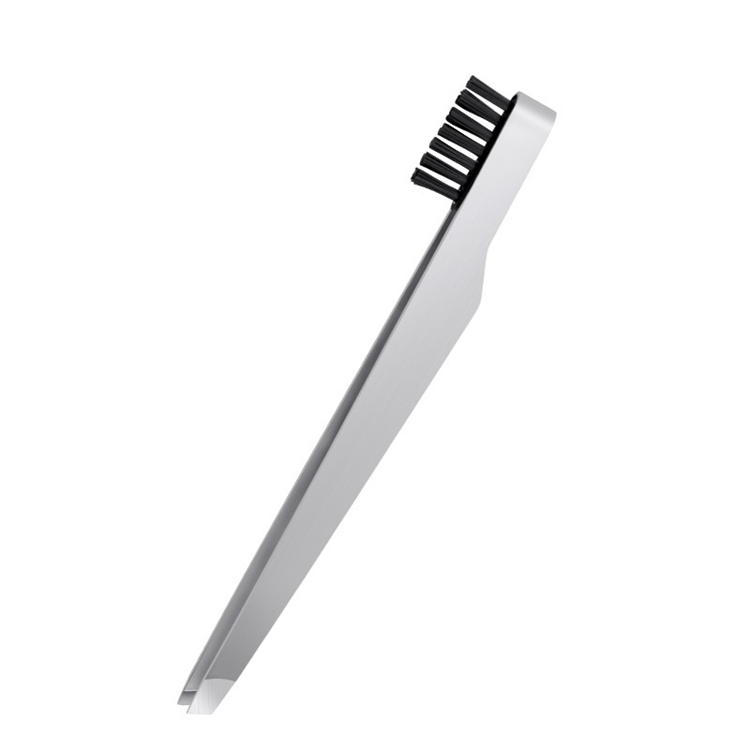 Wholesale Custom Private Label Stainless Steel Eyebrow Brow Hair Slant Tweezers with Brush