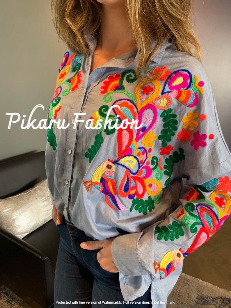 Блузка женская хлопок с вышивкой