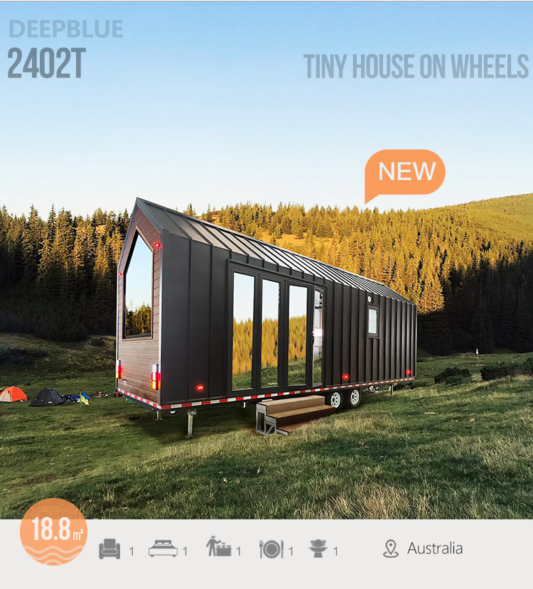 as/Us Modular Home Prefab Tiny Houses on Wheels with Bedroom for Airbnb