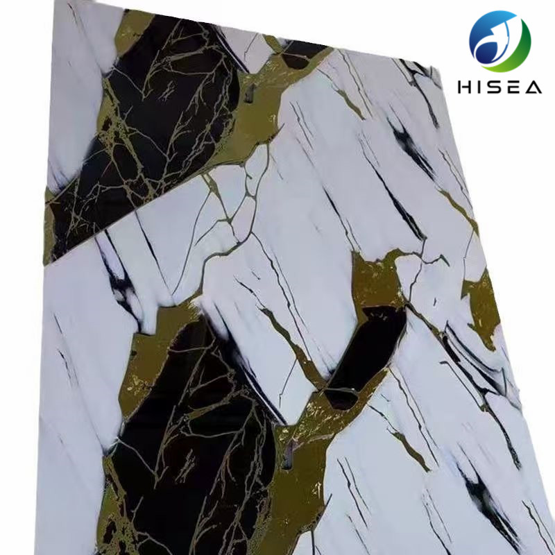 Realistic Calacatta Gold Marble Pattern with Authentic Veining Details UV Marble Sheet