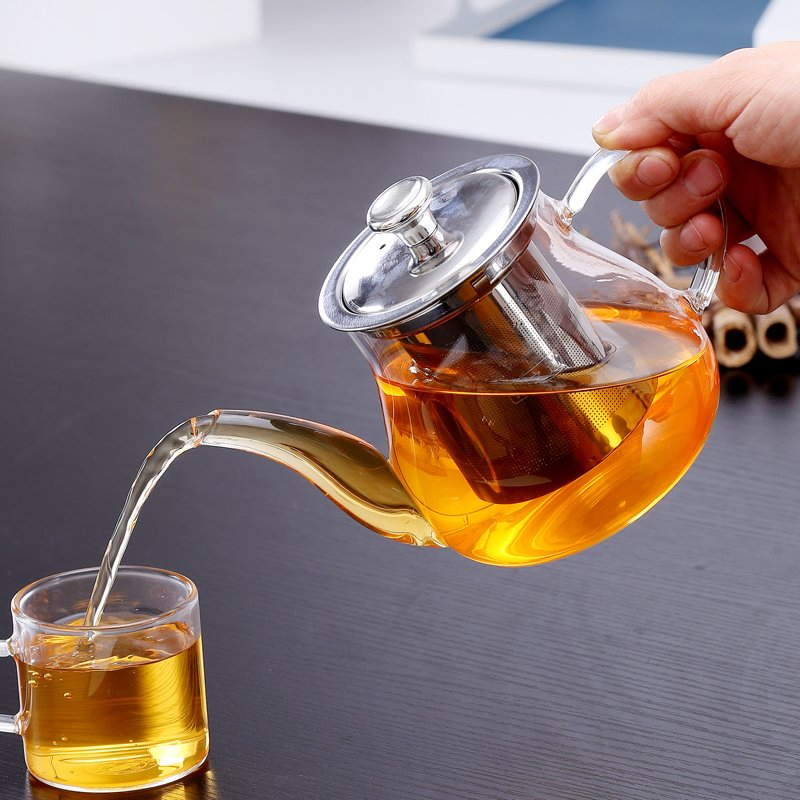 Чайник из жаропрочного стекла с фильтром 100-600 мл