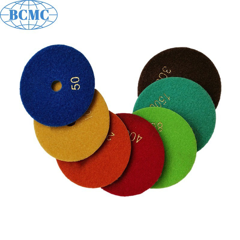 2026 Bcmc 5/6/8 Inch 125mm Dry or Wet Diamond Stone Polishing Pads Flexible Grinding Discs for Granite Concrete Marble Limestone Tools