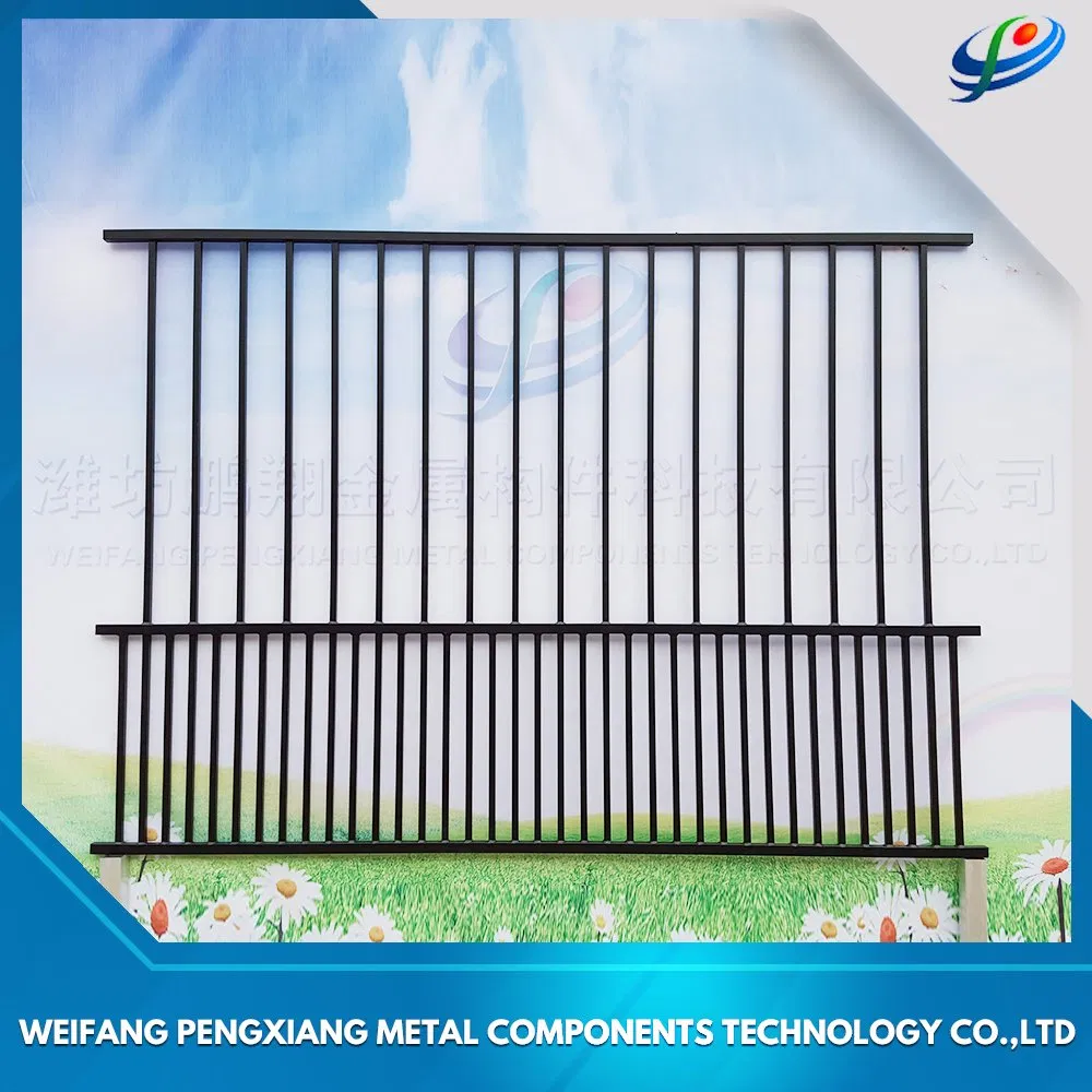 OEM&ODM 2400X1200 Black Powder Coated Aluminum Flat Top Fence