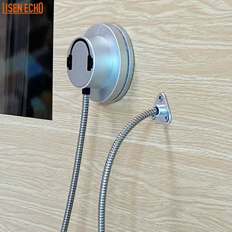 Wholesale Single Cup Auto Play Handset Earphones with Stainless Steel Conduit and Magnetic Wall Mount for Museums
