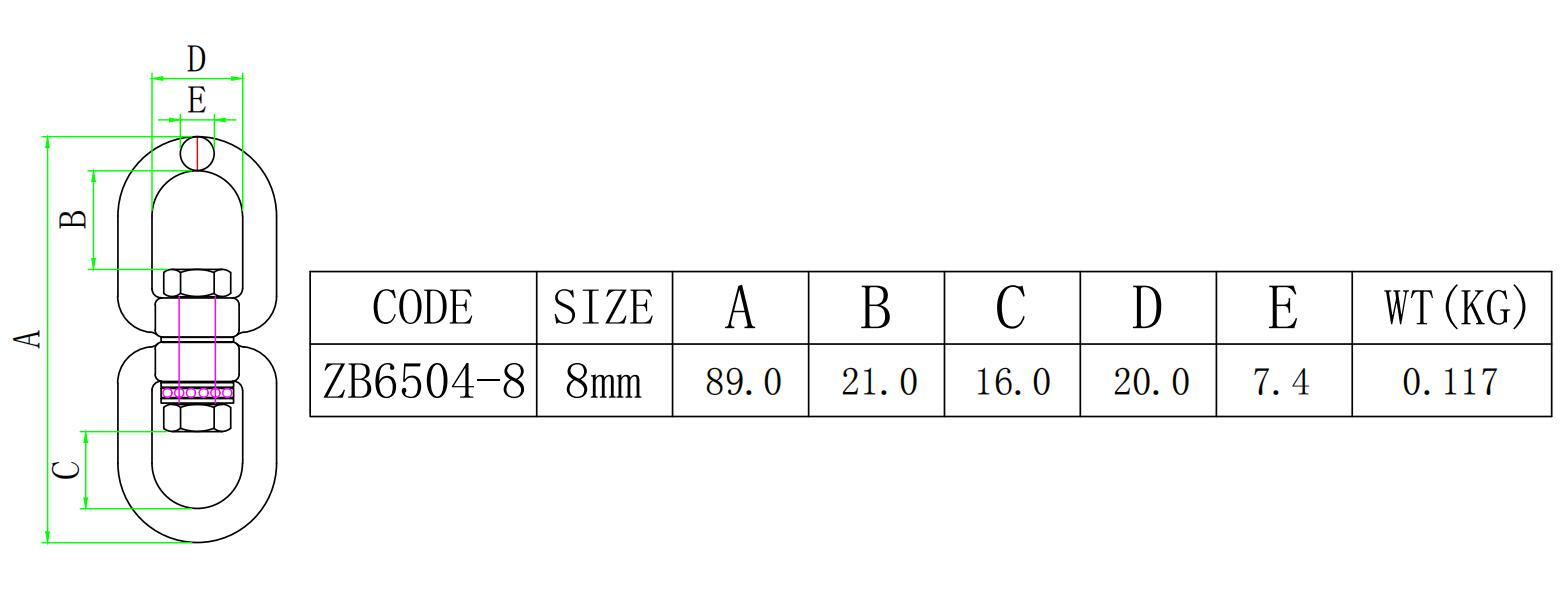 Double Eye Swivel Hooks in Manufacture Stainless Steel
