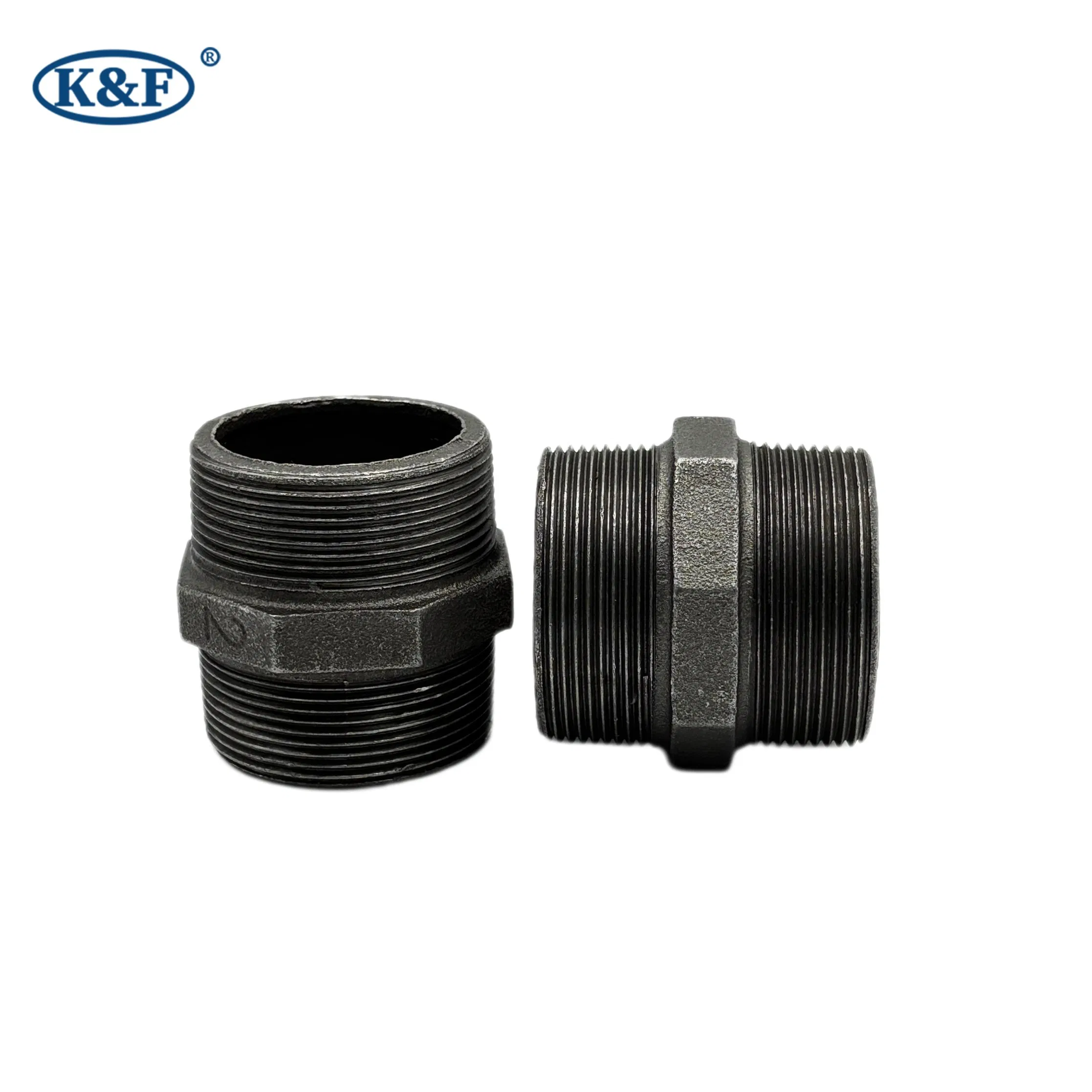 Kanaifu ASME Black Malleable Iron Thread Gi Galvanized Pipe Fitting Nipple for Water/Gas/Oil