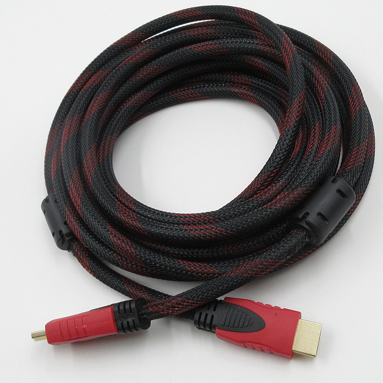 Factory Wholesale Nylon Braided HDMI Cable 10m Male to Male HDMI V1.4 3D 1080P