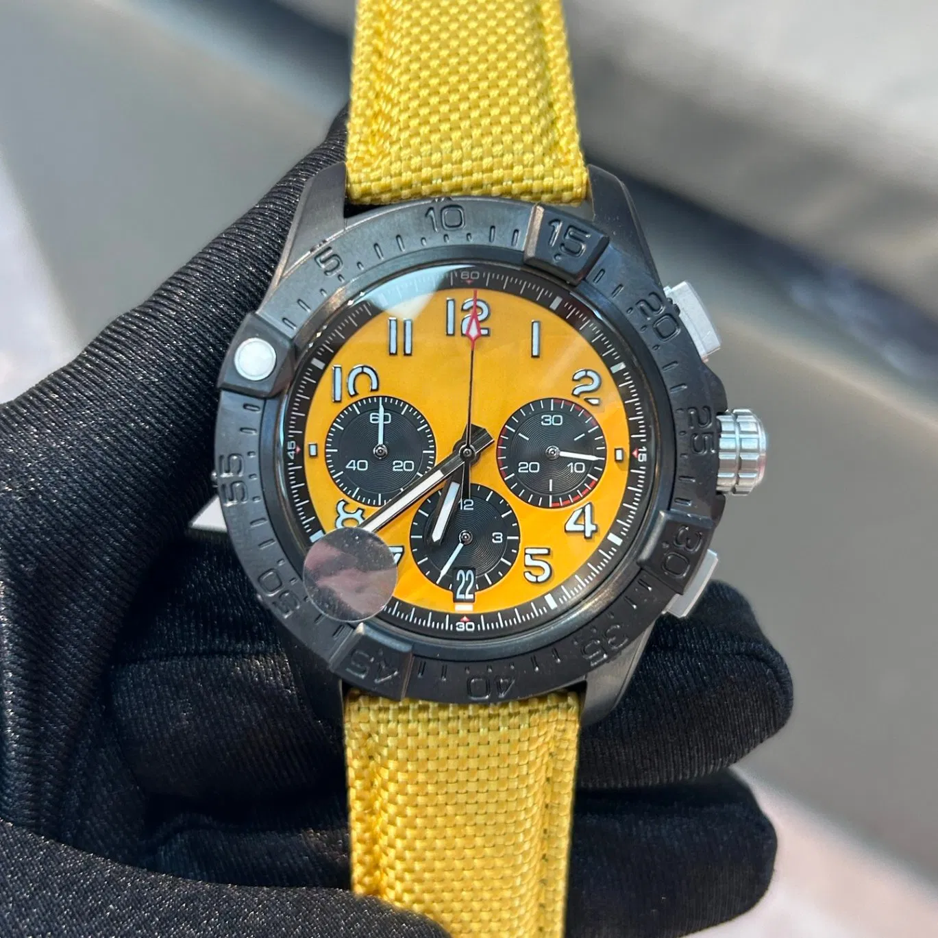 Brreitlin Style Watch Men Chronograph Rubber Strap Waterproof