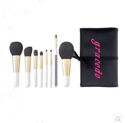 8 PCS Cosmetic Makeup Brush with White Wooden Handle (YMF439)