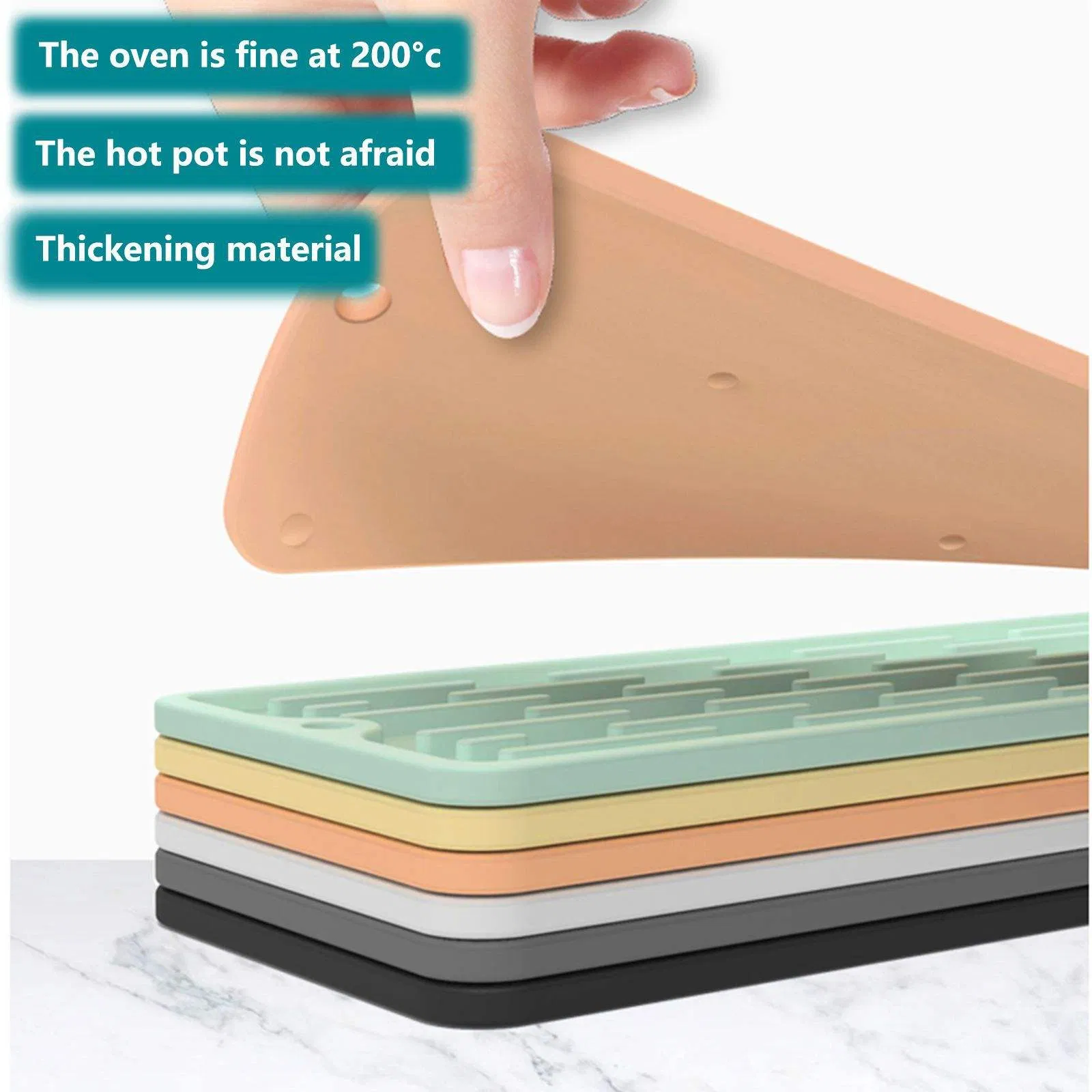 Non-Slip Silicone Drying Mat Set - Multi-Functional Kitchen Drainage Pad for Countertops