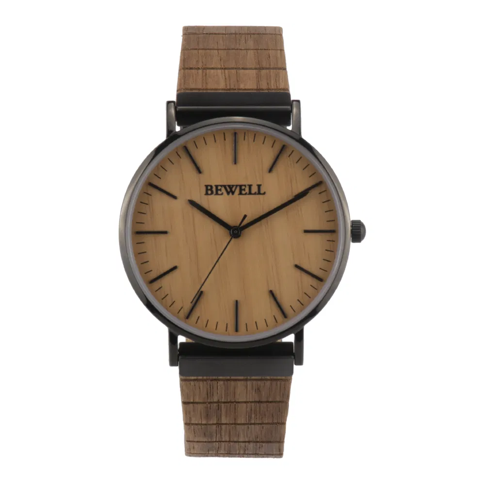 Top Seller Bewell 3ATM Waterproof Quartz Watch Cheap Steel and Wood Watch Fashion Men Watch