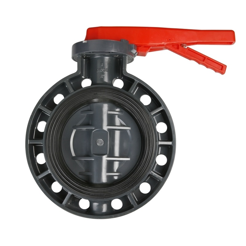 High Quality Plastic DIN ANSI JIS Standard PVC Manual Handle Butterfly Valve Level UPVC Wafer Worm Gear Non Actuator Butterfly Valve for Water Supply