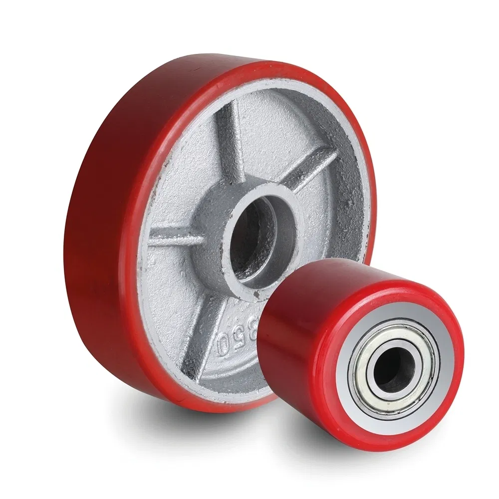 Streamlined Design Anti-Vibration Custom Cast Iron Core PU Polyurethane Forklift Caster