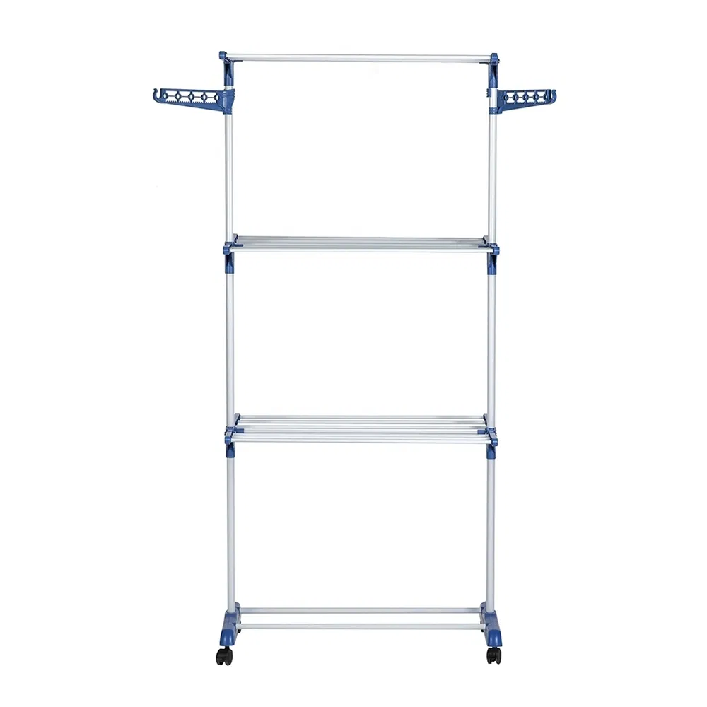 Bamboo Folding Floor Towel Rack Ladder Design Drying Rack for Indoor Use