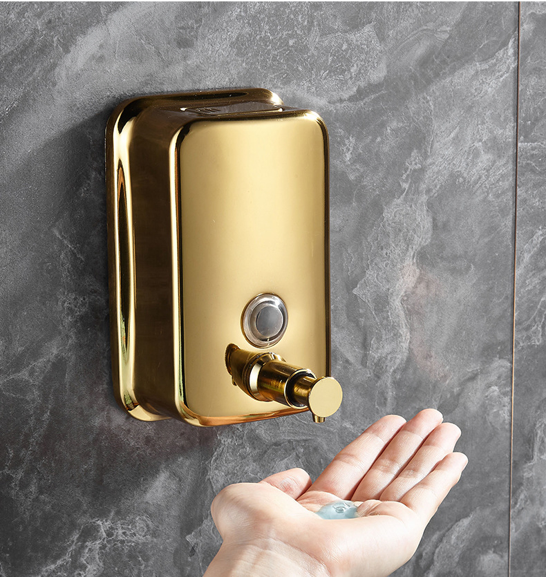 Minimalist 304 Stainless Steel Bathroom Soap Dispenser Wall-Mounted Manual Shower Gel Bottle