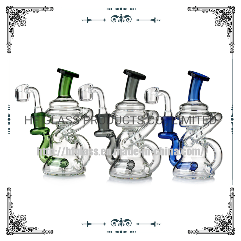 Hot Sale Hookah Shisha Pyrex Borocilicate Wholesale Herb Wax DAB Oil Rig Custom Recycler Bubbler Blown Heady Smoking Glass Water Pipe