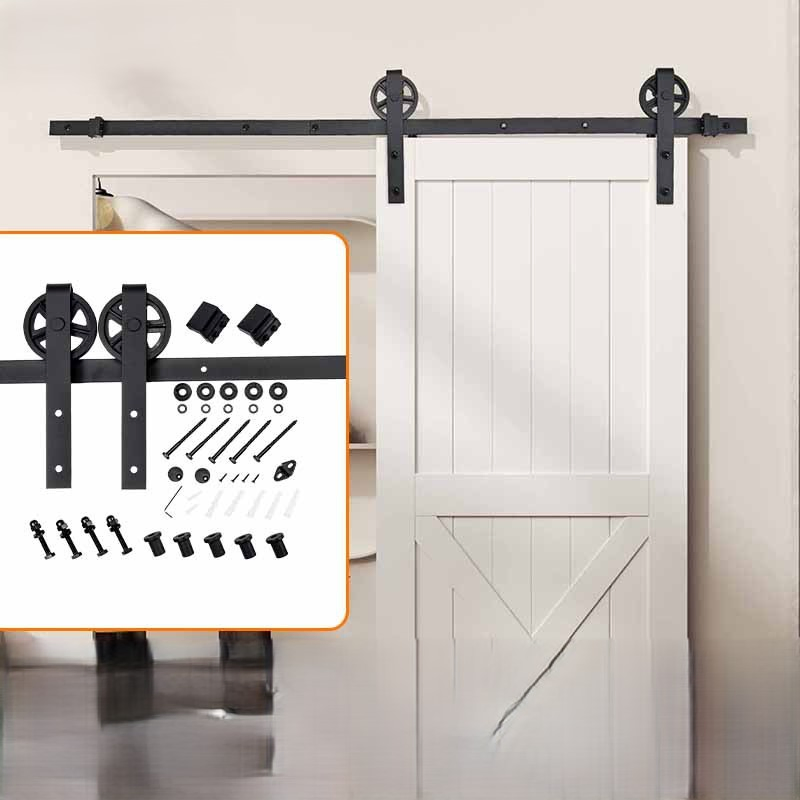 Big Wheel Set Cabinet Rolling Industrial Concealed Sliding Barn Door Hardware Kit Wholesale Barn Door Hardware for Wood Door