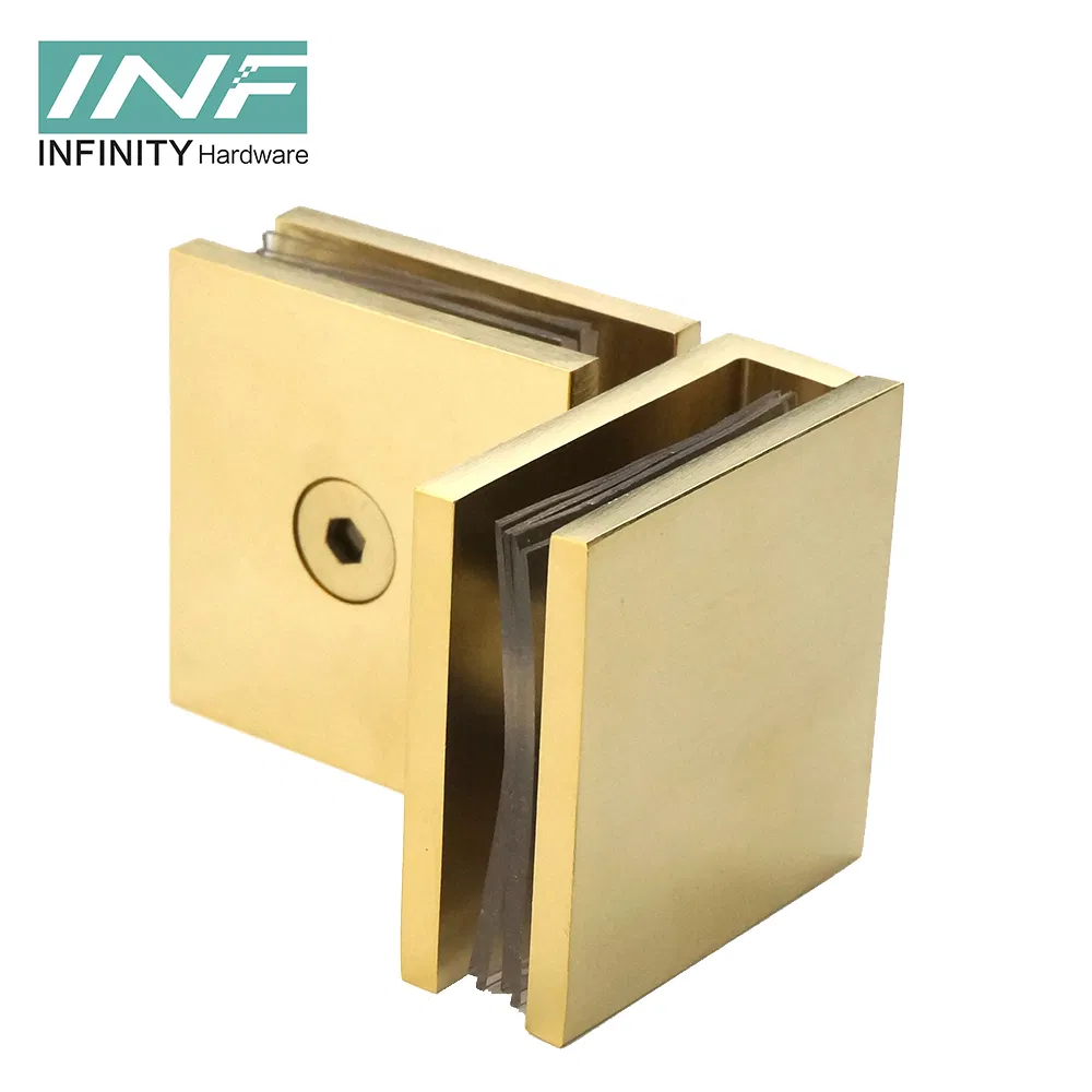 Brass Hardware Adjustable Brass Shower Glass Door Connector Clip Glass Door Hinge Glass Clamp