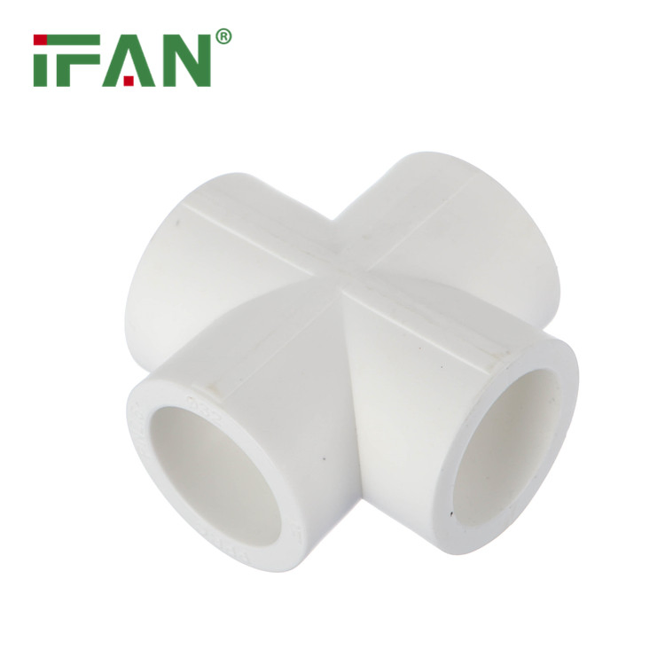 Ifan Guaranteed Quality ISO 15874 Plastic PPR Pipe Fitting 20-63mm Cross Tee PPR Water Pipe Fittings