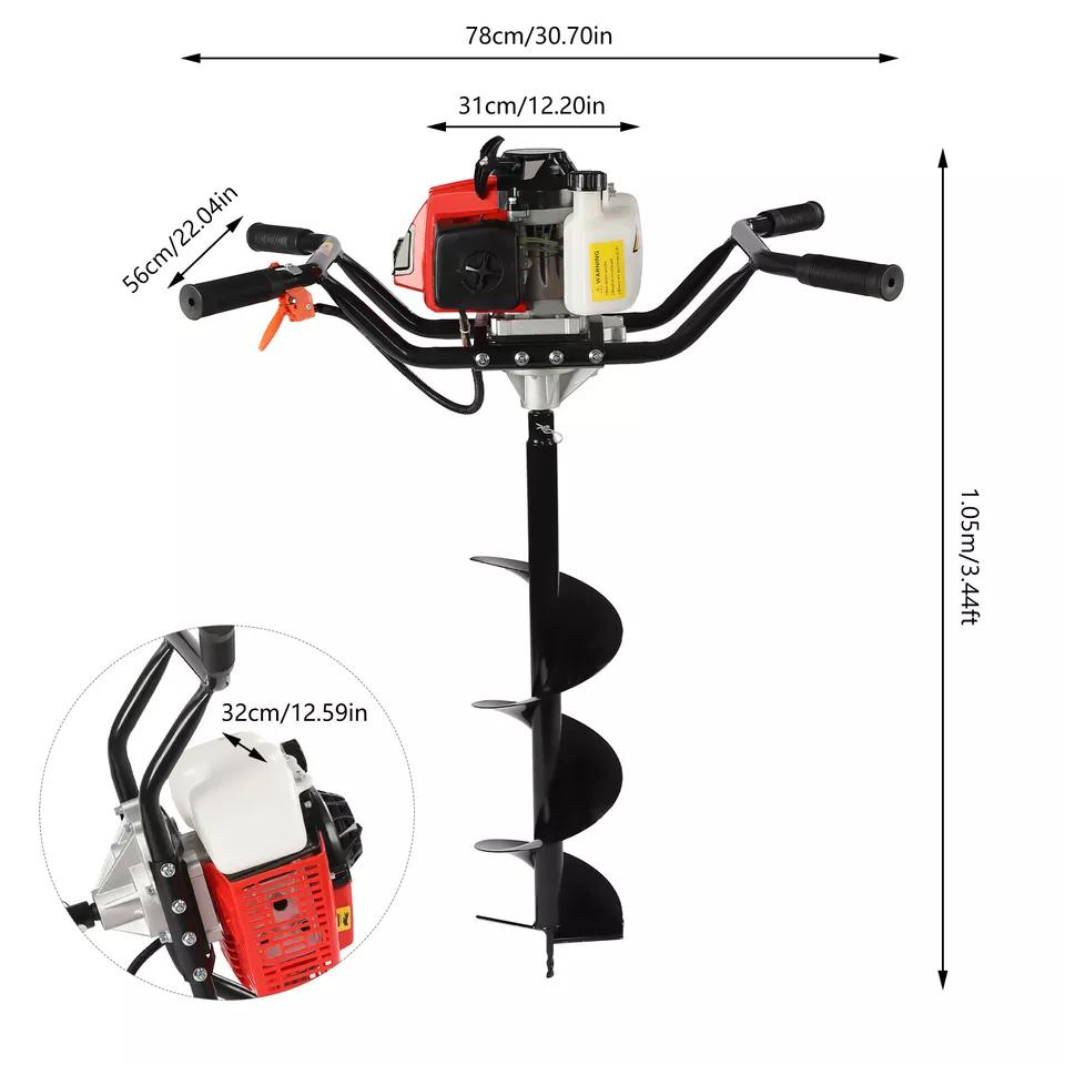 Big Power Engine 62cc Petrol Hole Digger Machine Gasoline Earth Auger (GD620B)