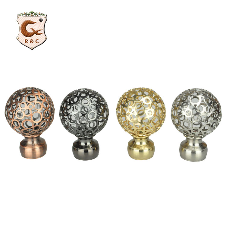 Modern Circle Ball Style Metal Curtain Rod Finials
