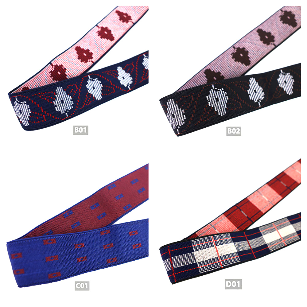 Подтяжки эластичные жаккардовые 35 мм для одежды обуви