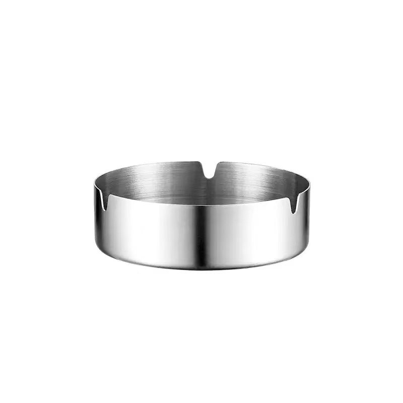 Wholesale Thickened Stainless Steel Hotel Commercial Simplified Ashtrays with Customizable Logo