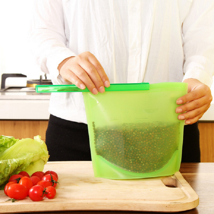 Silicone Fresh-Keeping Bag, Food Sub-Packaging Self-Sealing Bag, Stock Frozen Food Storage Bags