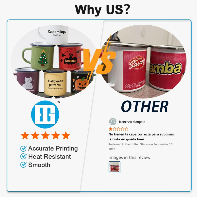 Custom Print Photo Quality Sublimation Enamel Mug for Souvenir Shops