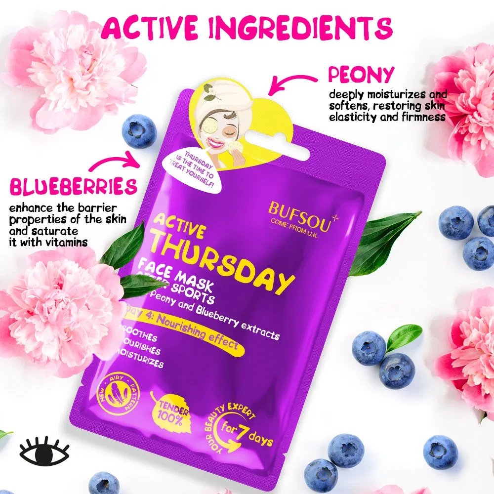 7days Face Sheet Mask Mask One Day One Pack for Different Skin Condition Every Day