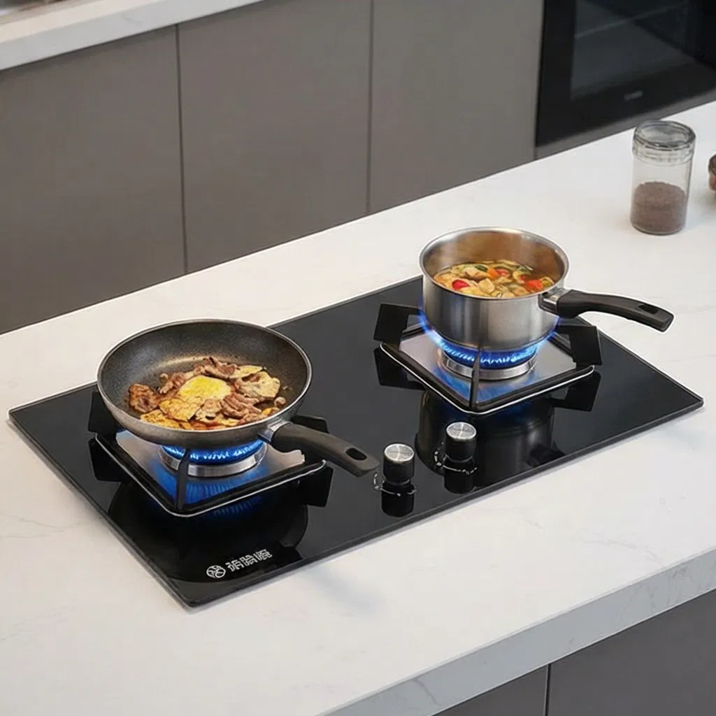 Efficient Gas Stove with Dual 4 8kw Burners for Enhanced Cooking