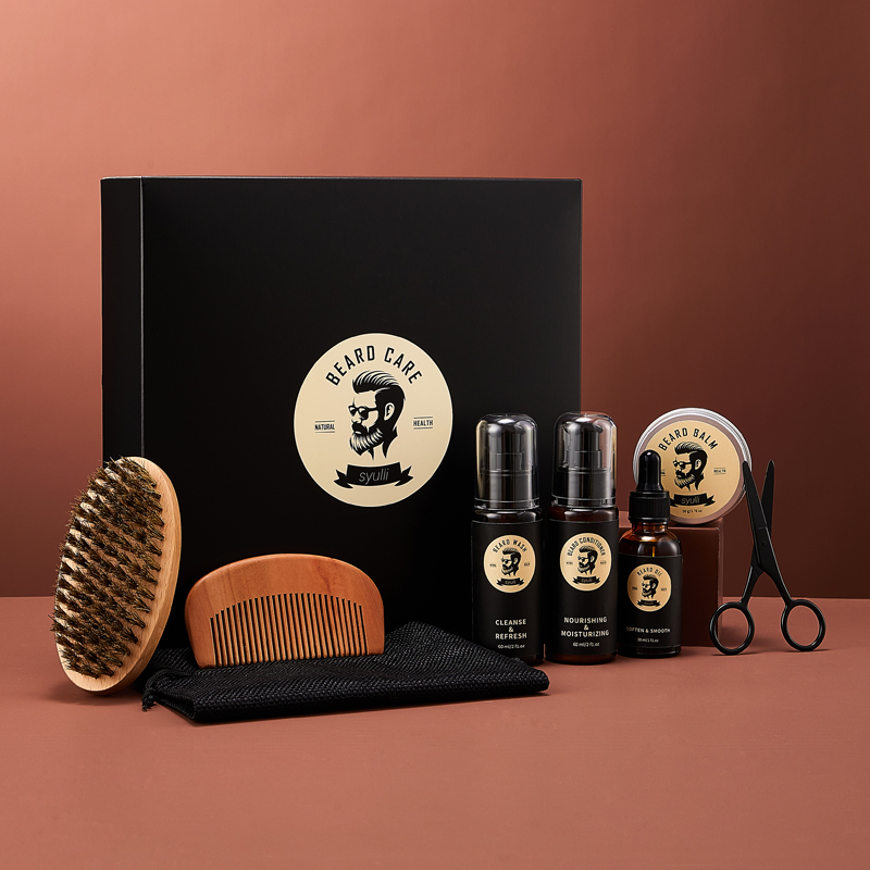 Premium Beard Grooming Set 8 PCS for Soften Moisturize & Smooth