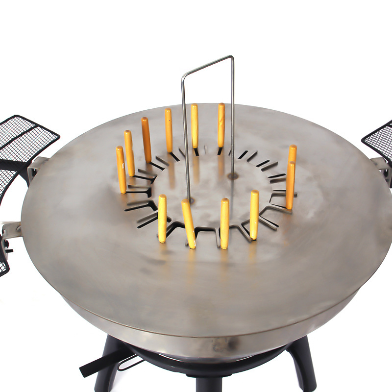 Outdoor Round Teppanyaki with Skewers Furnace BBQ Grill