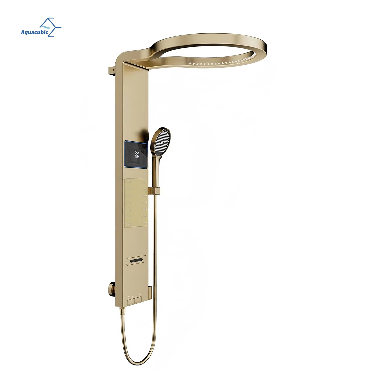 Luxury Brushed Gold Shower Tower Panel - Intelligent Waterfall SPA Jet Wall System