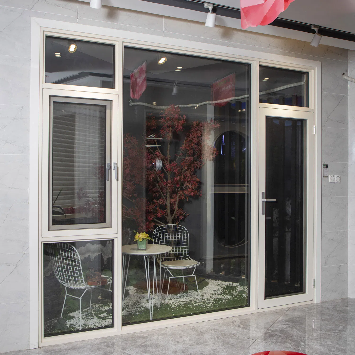 Aluminum Casement Window with Frosted Privacy Glass for Homes