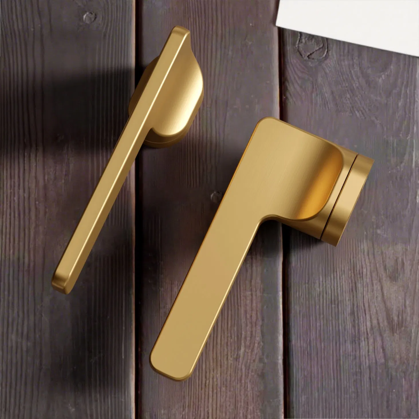 Interior Zinc Premium Brushed Champagne Gold Finish Modern Lever Door Handle on Oval Rosette Factory OEM ODM