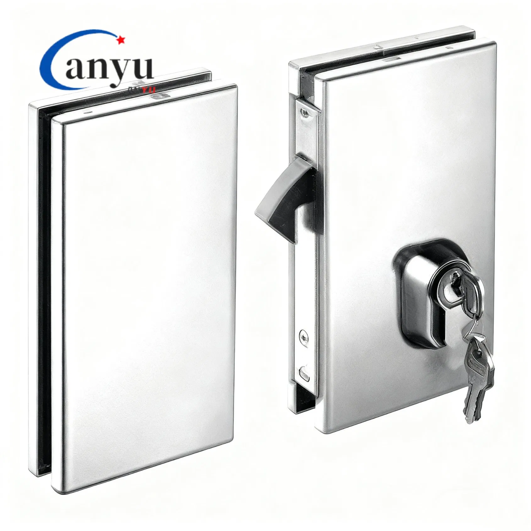 Heavy-Duty Floor Spring with Lock for Secure Door Control Glass Hardware