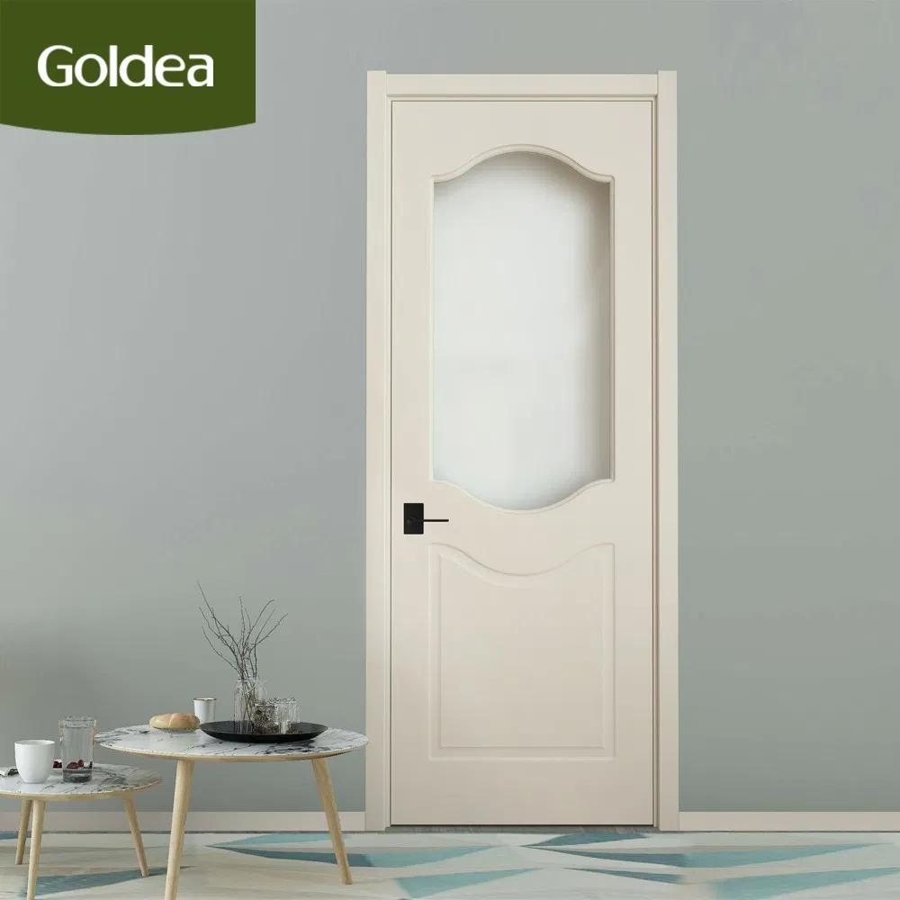 Aluminum Plate and Wood White Goldea Wooden Timber Veneer Door